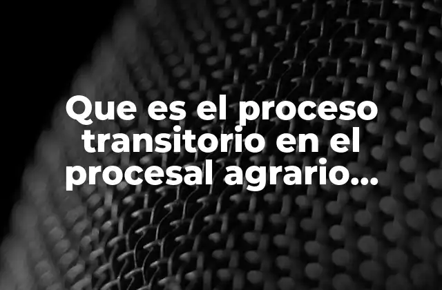 Que es el Proceso Transitorio en el Procesal Agrario Mexicano