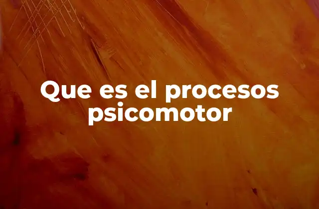 Que es el Procesos Psicomotor