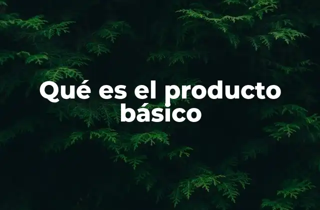 Qué es el Producto Básico