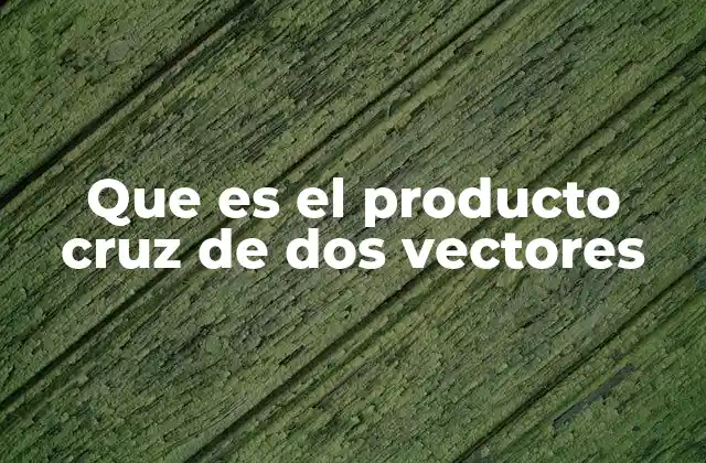 Que es el Producto Cruz de Dos Vectores