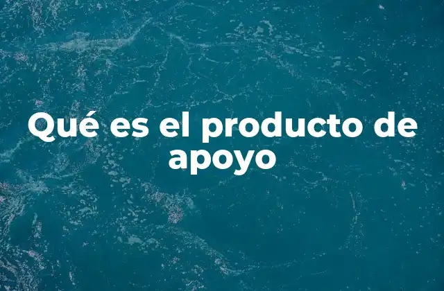 Qué es el Producto de Apoyo