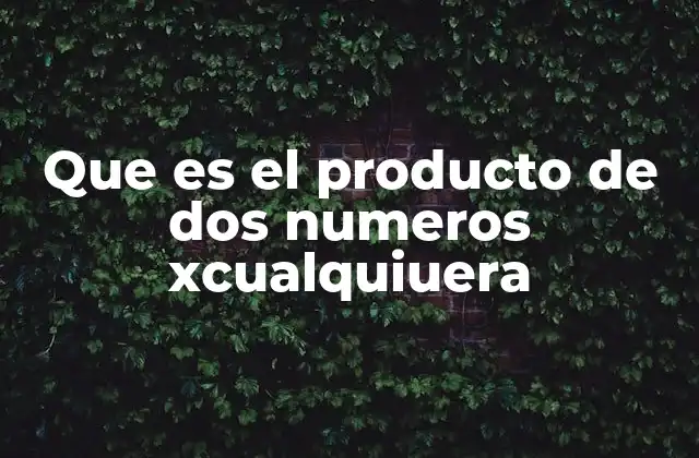 Que es el Producto de Dos Numeros Xcualquiuera