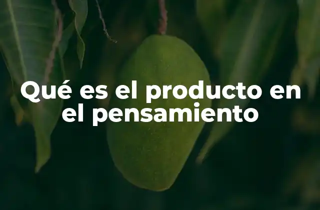 Qué es el Producto en el Pensamiento