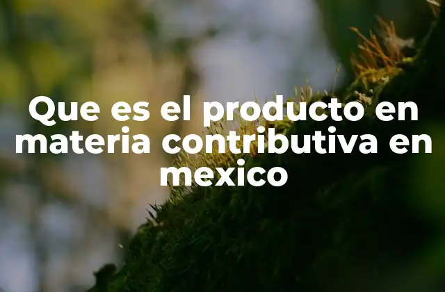 Que es el Producto en Materia Contributiva en Mexico 2 El papel del producto en el sistema fiscal mexicano