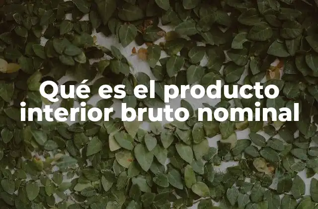 Qué es el Producto Interior Bruto Nominal