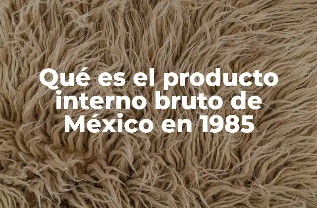 Qué es el Producto Interno Bruto de México en 1985 2 Contexto económico de México al inicio de los años 80