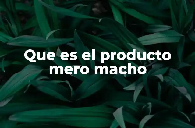 Que es el Producto Mero Macho 2 Características del producto mero macho