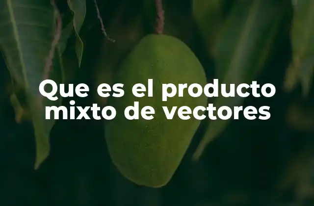 Que es el Producto Mixto de Vectores