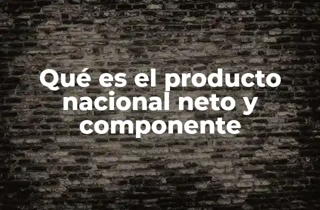 Qué es el Producto Nacional Neto y Componente