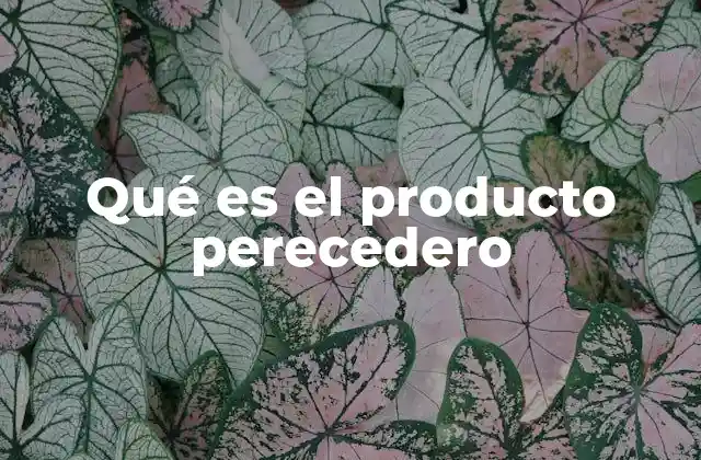 Qué es el Producto Perecedero