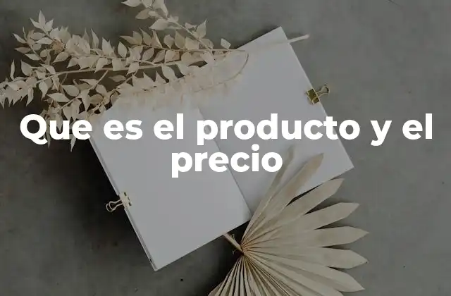 Que es el Producto y el Precio