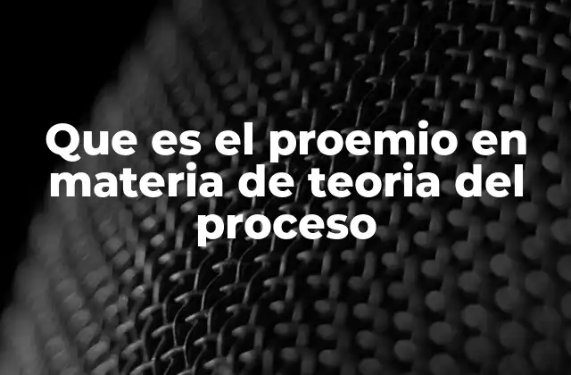 Que es el Proemio en Materia de Teoria Del Proceso