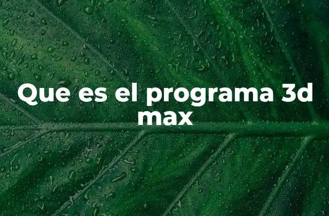 Que es el Programa 3d Max