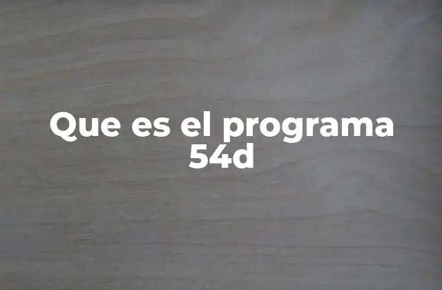 Que es el Programa 54d