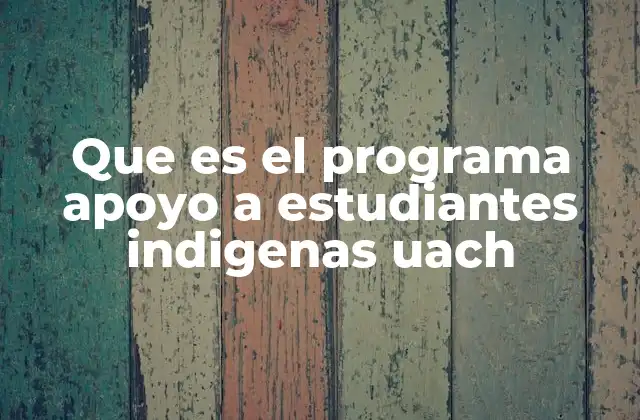 Que es el Programa Apoyo a Estudiantes Indigenas Uach