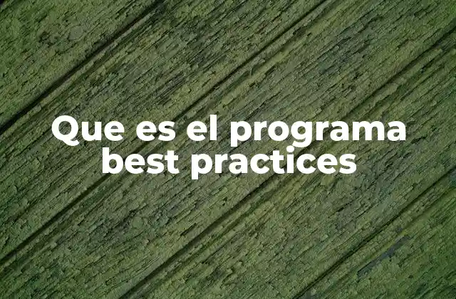 Que es el Programa Best Practices