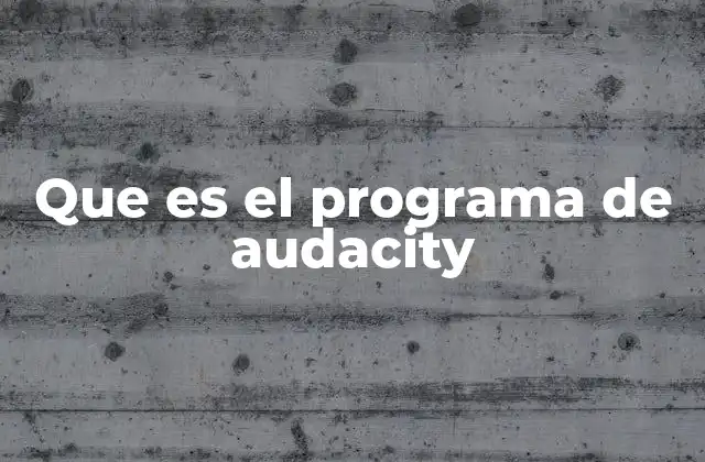 Que es el Programa de Audacity