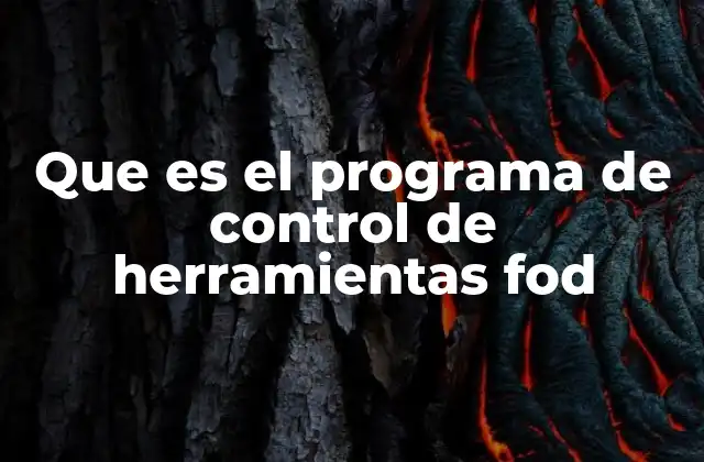 Que es el Programa de Control de Herramientas Fod