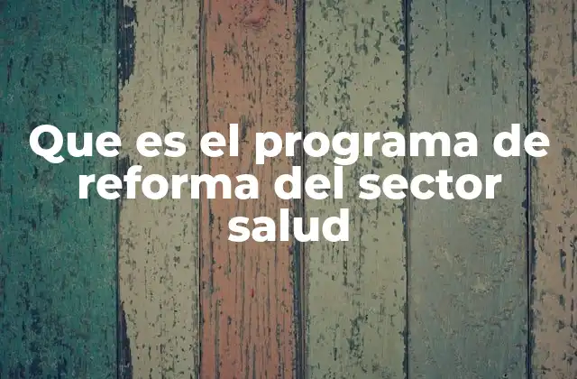 Que es el Programa de Reforma Del Sector Salud