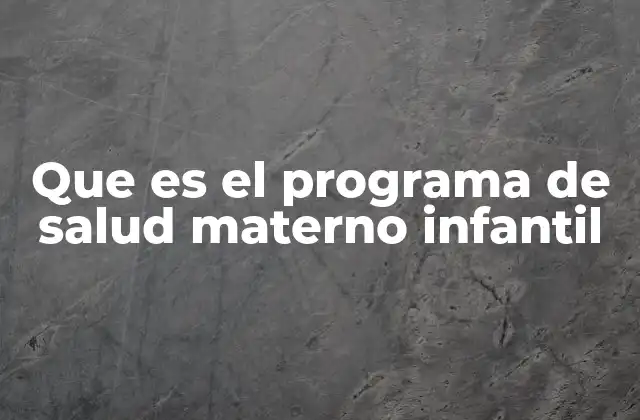 Que es el Programa de Salud Materno Infantil 2 La importancia de la atención integral en la salud de madres y bebés