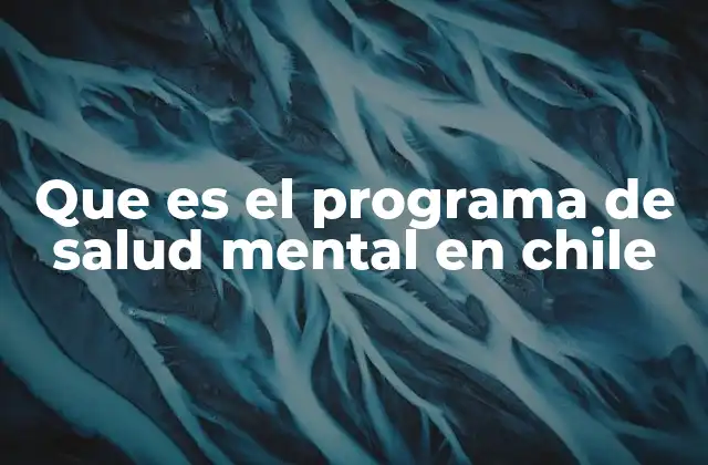Que es el Programa de Salud Mental en Chile