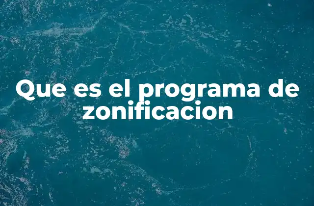 Que es el Programa de Zonificacion