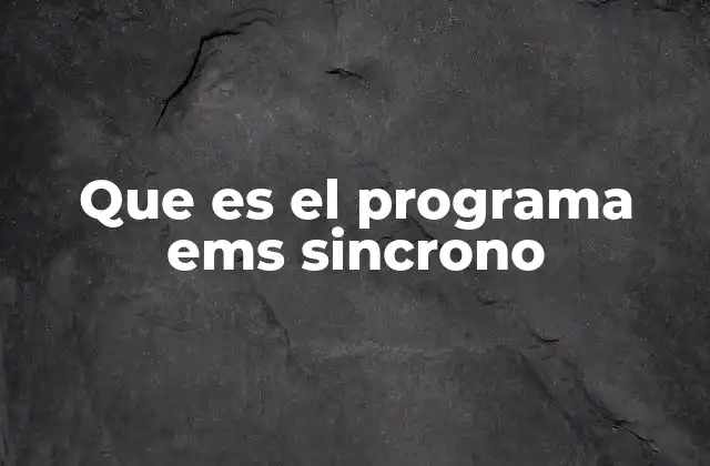 Que es el Programa Ems Sincrono