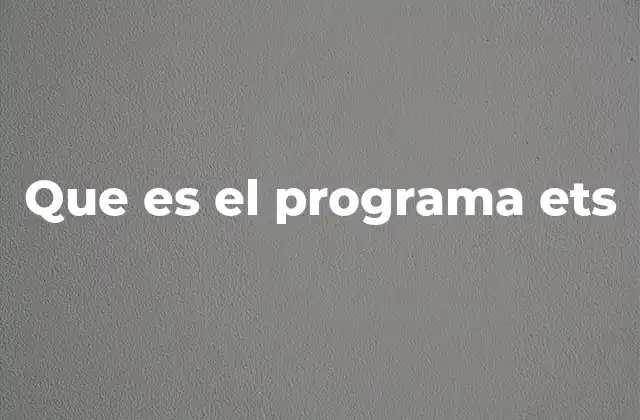 Que es el Programa Ets