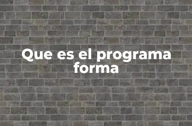 Que es el Programa Forma