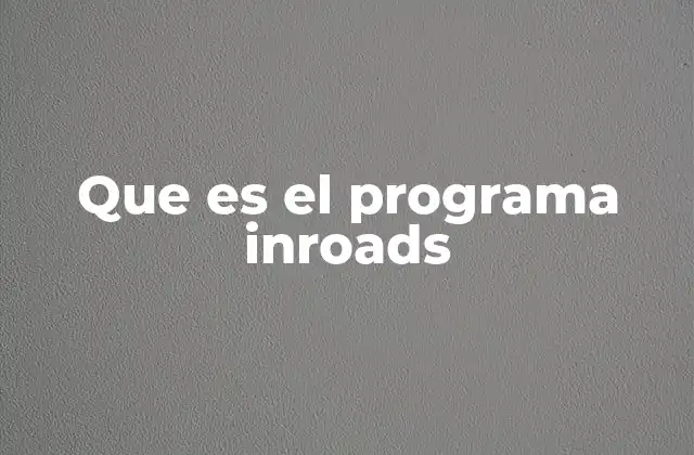 Que es el Programa Inroads