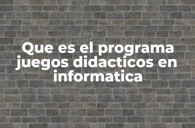 Que es el Programa Juegos Didacticos en Informatica