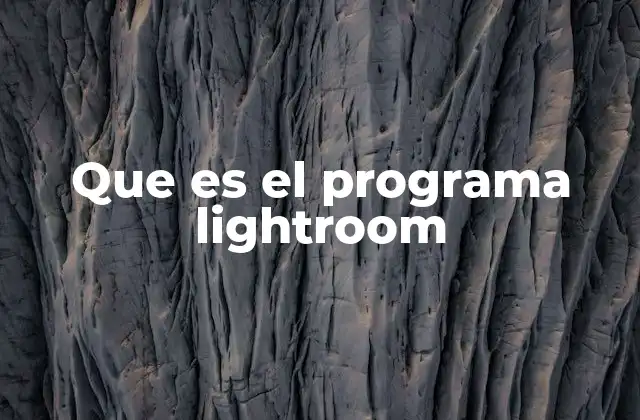 Que es el Programa Lightroom