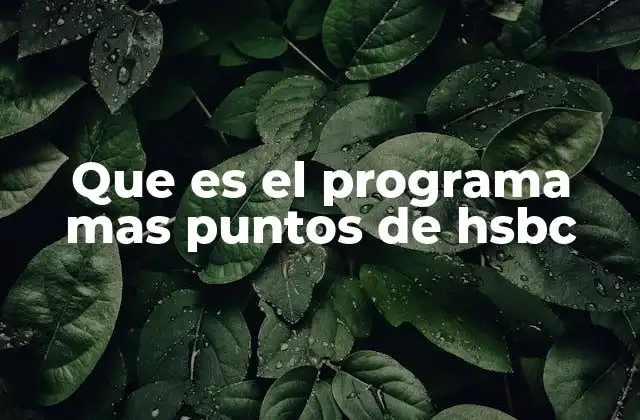 Que es el Programa mas Puntos de Hsbc