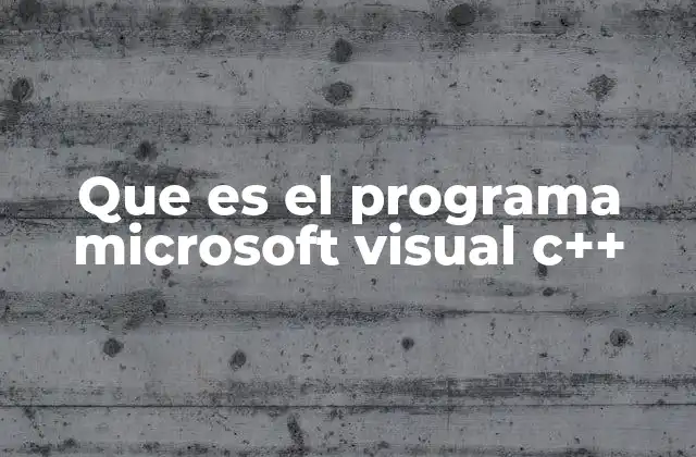 Que es el Programa Microsoft Visual C++