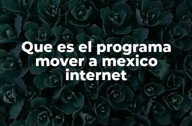 Que es el Programa Mover a Mexico Internet