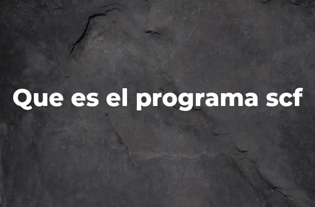 Que es el Programa Scf