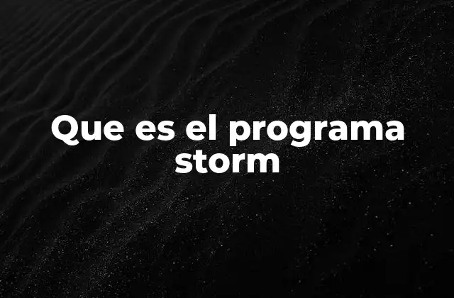 Que es el Programa Storm