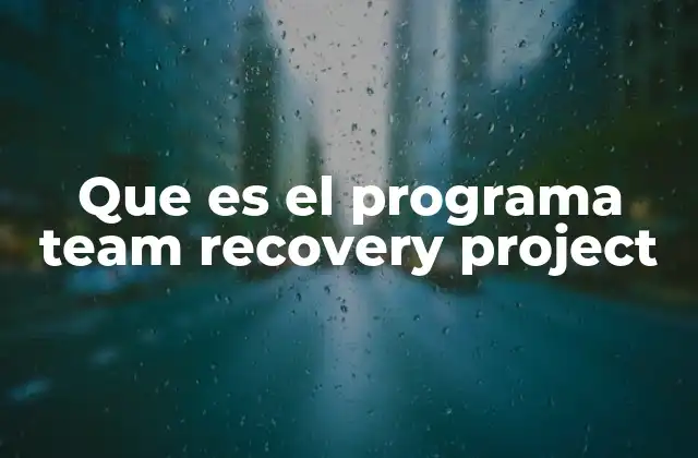 Que es el Programa Team Recovery Project 2 El enfoque colaborativo en la recuperación
