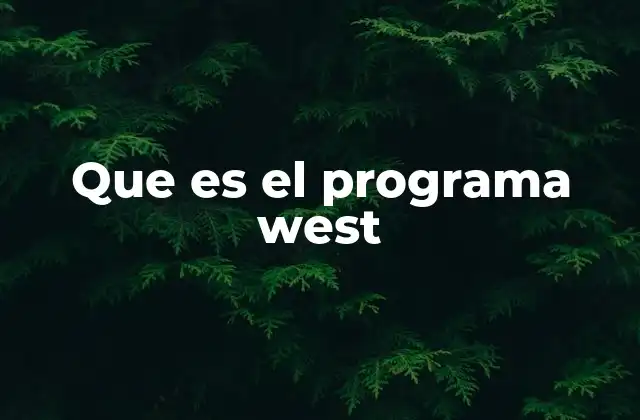 Que es el Programa West