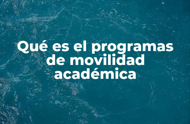 Qué es el Programas de Movilidad Académica