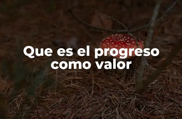 Que es el Progreso como Valor