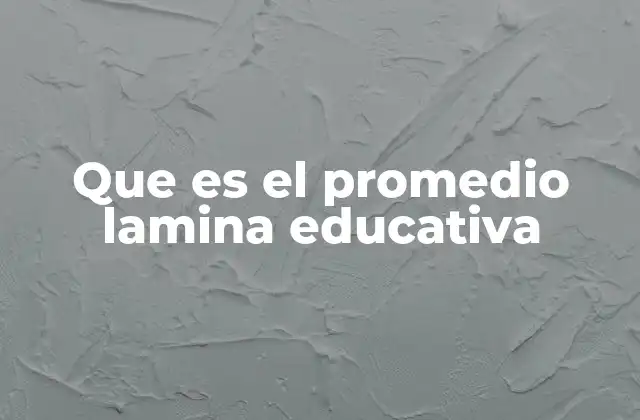 Que es el Promedio Lamina Educativa
