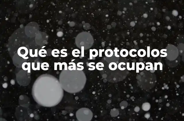 Qué es el Protocolos que Más Se Ocupan