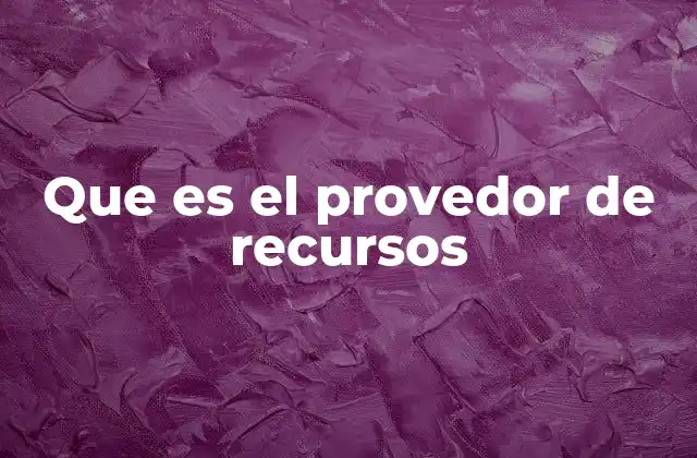 Que es el Provedor de Recursos