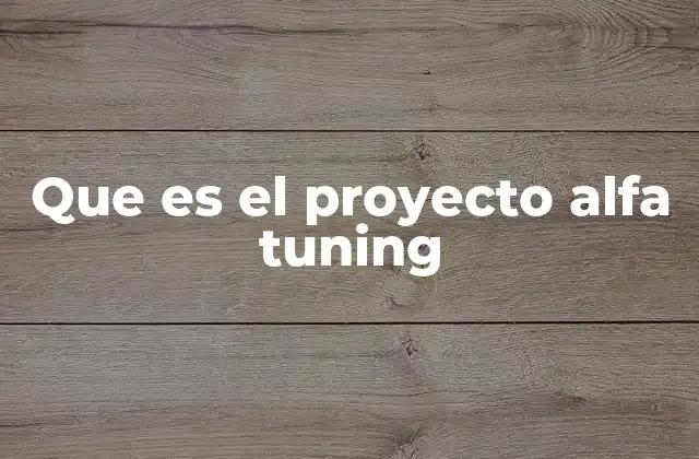 Que es el Proyecto Alfa Tuning