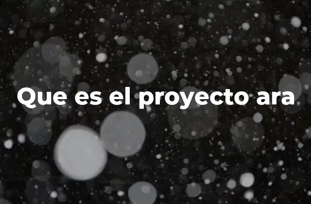 Que es el Proyecto Ara