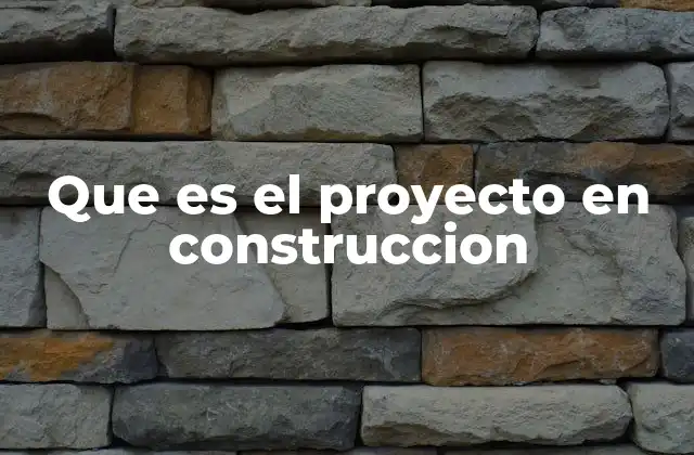 Que es el Proyecto en Construccion