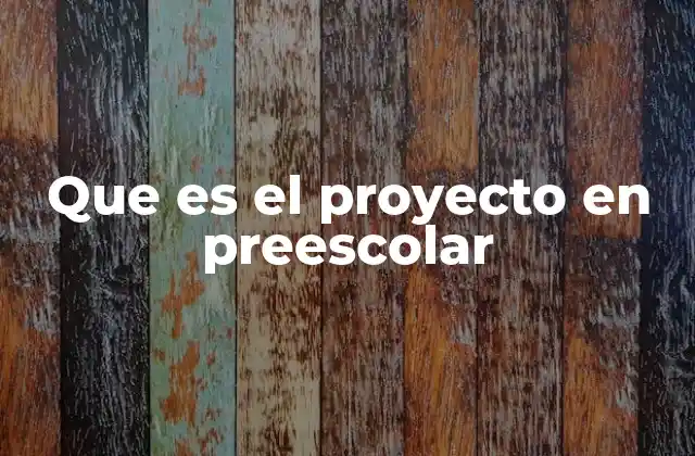 Que es el Proyecto en Preescolar