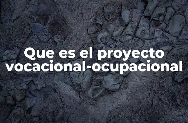 Que es el Proyecto Vocacional-ocupacional 2 La importancia de alinear intereses y oportunidades en la vida profesional