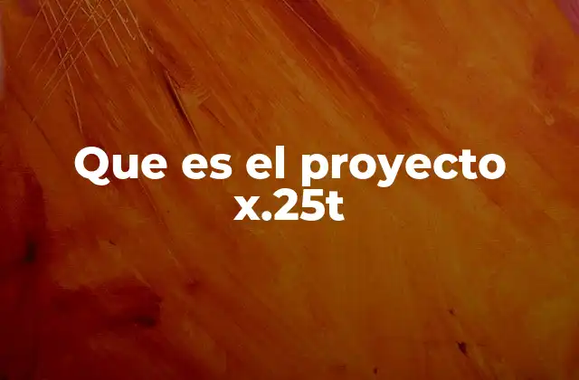 Que es el Proyecto X.25t
